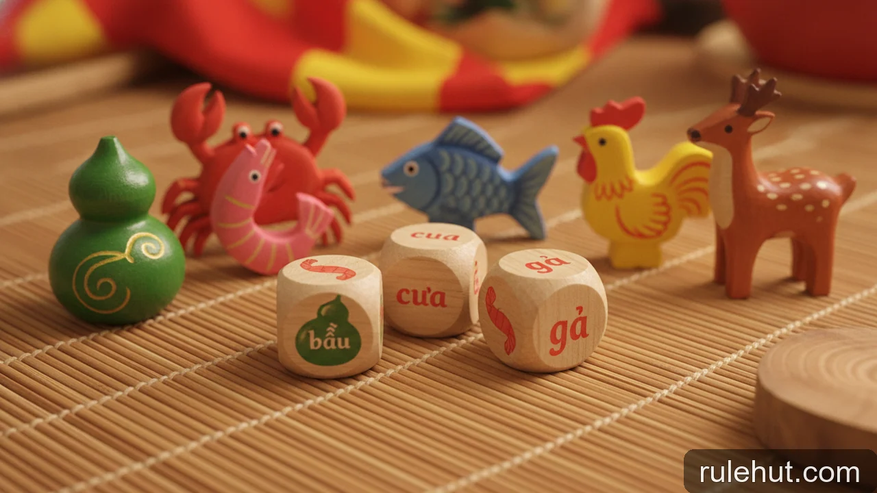 Minh họa: Bầu Cua Tôm Cá: sự khác biệt về tên gọi giữa các vùng miền Việt Nam