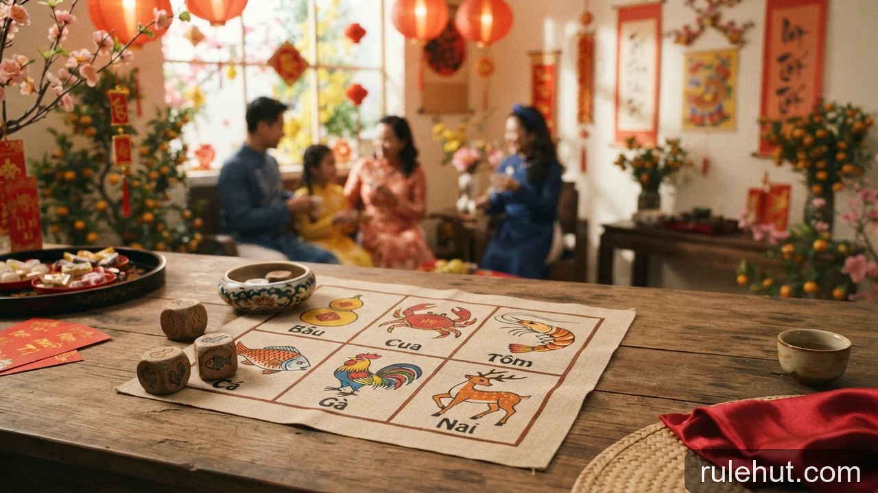 Minh họa cho Bầu cua trong sinh hoạt ngày Tết thường có những biến thể nào?