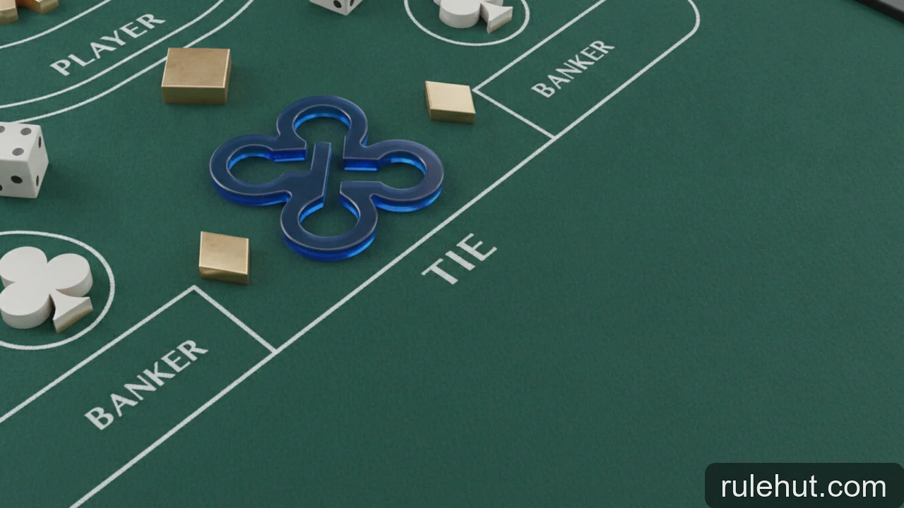 Minh họa cho Cách chơi Baccarat: Player, Banker, Tie và quy tắc rút lá thứ ba