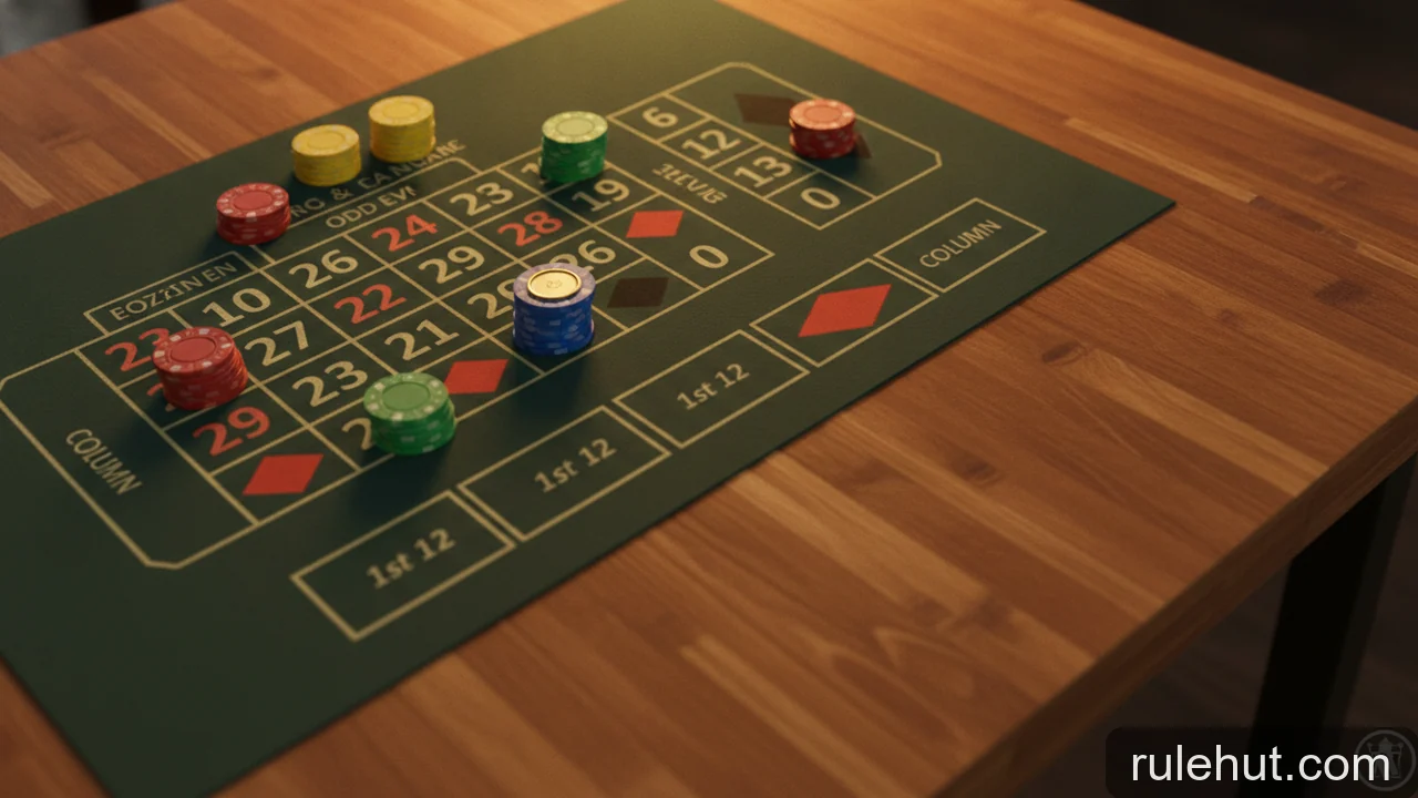 Minh họa: Cách đọc bàn Roulette: hiểu các khu vực cược và giá trị chip