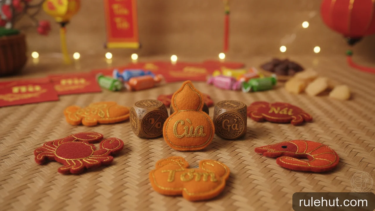 Minh họa: Cách tạo không khí vui vẻ khi chơi Bầu Cua ngày Tết cùng gia đình