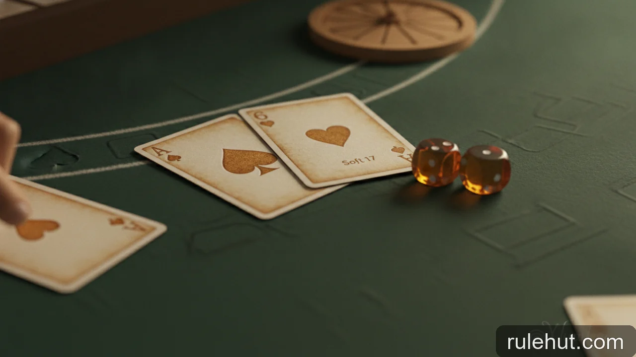 Minh họa: Chiến lược Blackjack khi Dealer có Soft 17: nên hit hay stand?