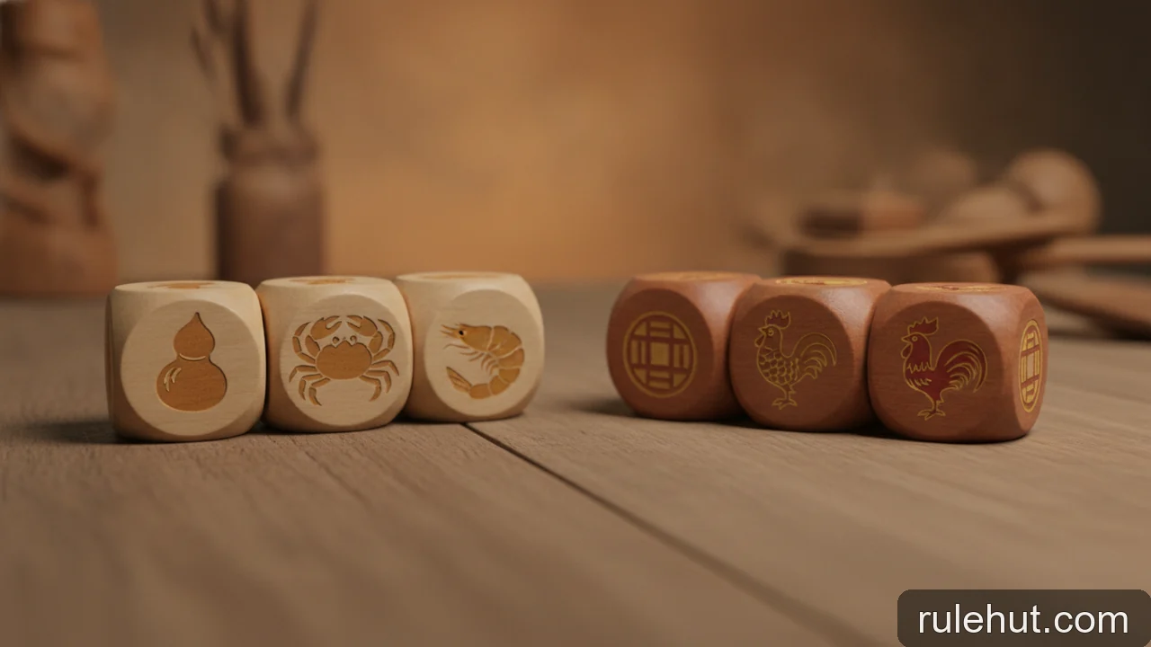 Minh họa: Điểm khác biệt về cách tính thưởng giữa Bầu Cua và Hoo Hey How