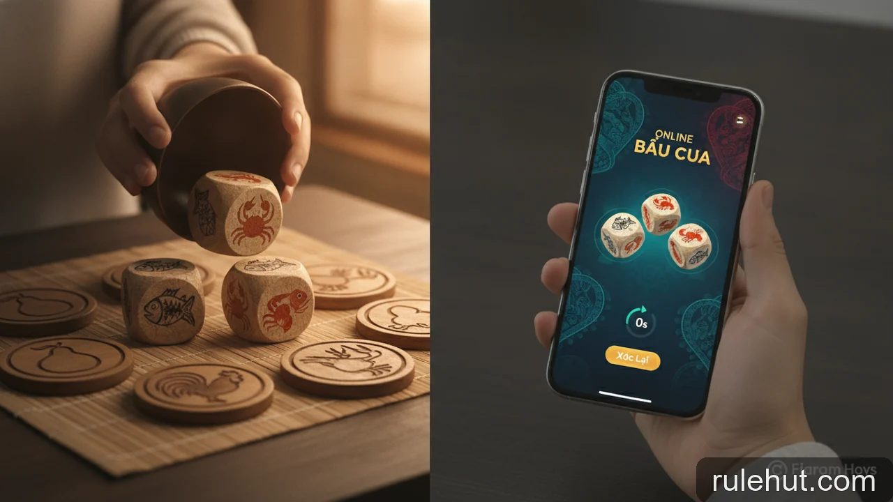 Minh họa: Luật công bố kết quả Bầu Cua online có gì khác biệt so với truyền thống?