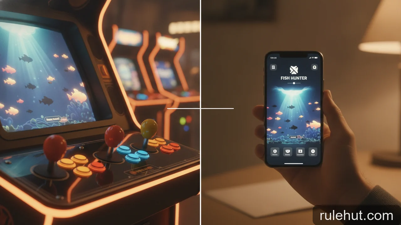 Minh họa: Máy bắn cá truyền thống khác gì so với game bắn cá trên điện thoại?