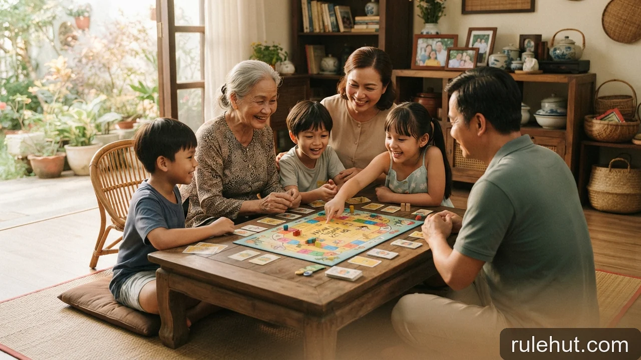 Minh họa: Nghệ thuật điều chỉnh luật chơi linh hoạt cho các nhóm tuổi khác nhau trong gia đình