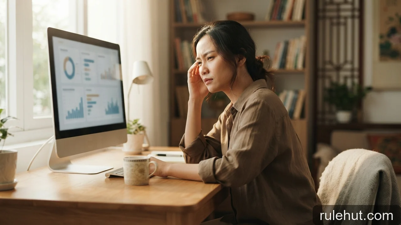 Minh họa: Nhận diện các dấu hiệu mỏi mắt và căng thẳng khi tiếp xúc màn hình quá lâu