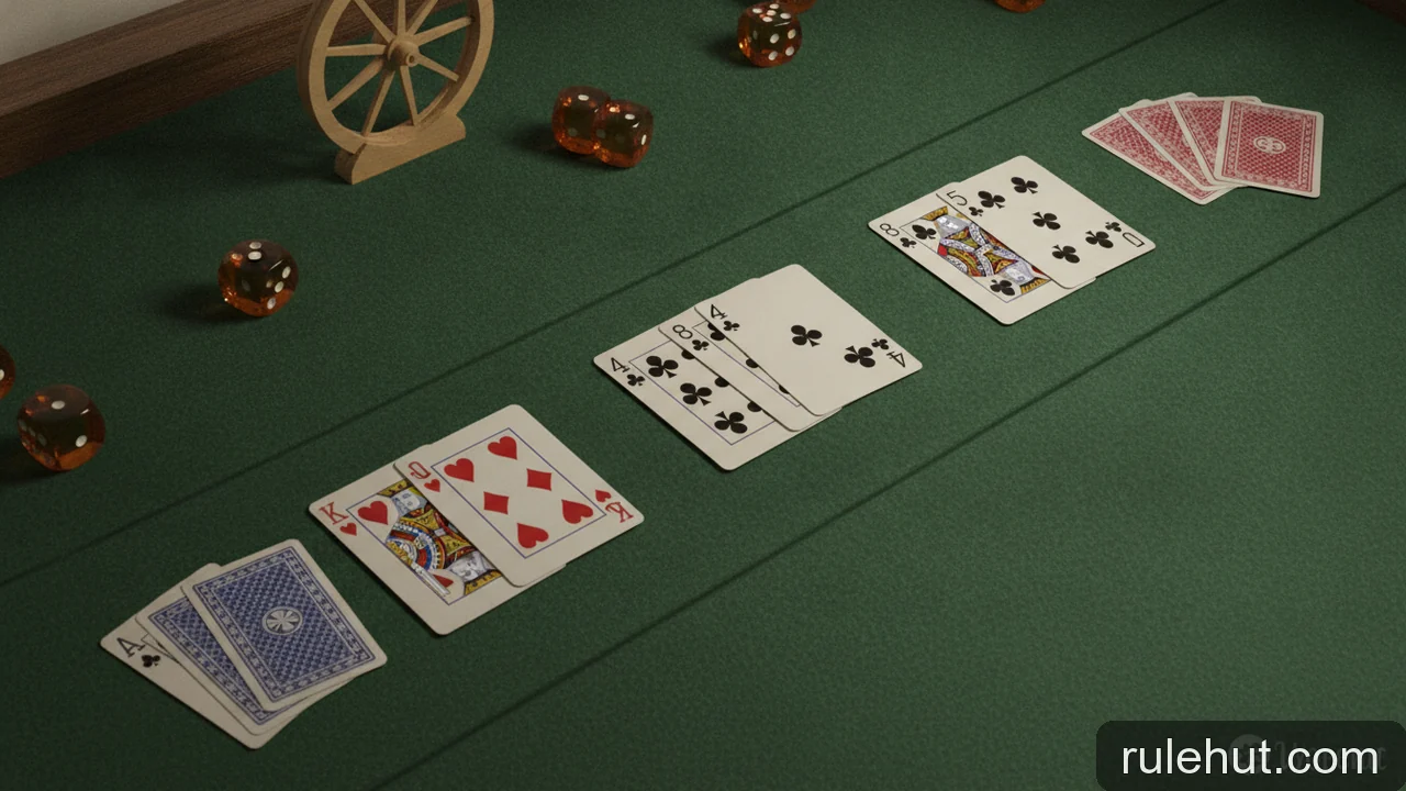 Minh họa: Phân biệt luật chơi Texas Hold'em và các biến thể Poker khác