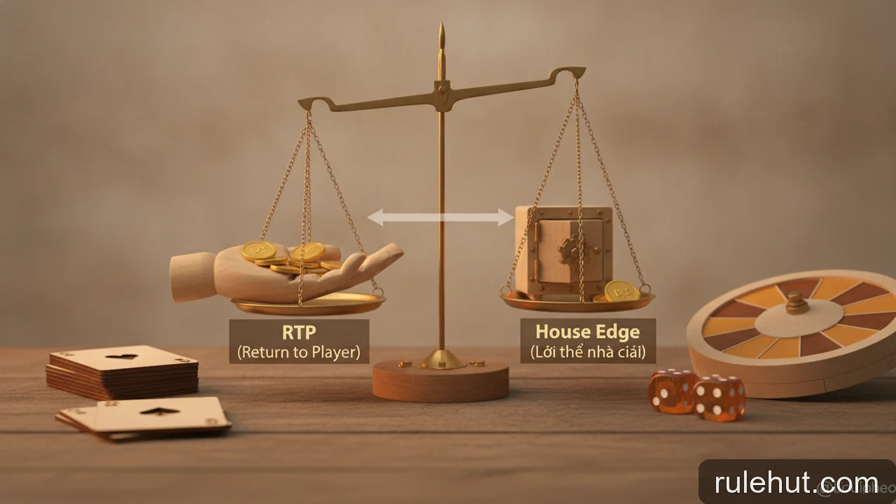 Minh họa: Phân biệt RTP và House Edge: Điểm giống và khác nhau cơ bản