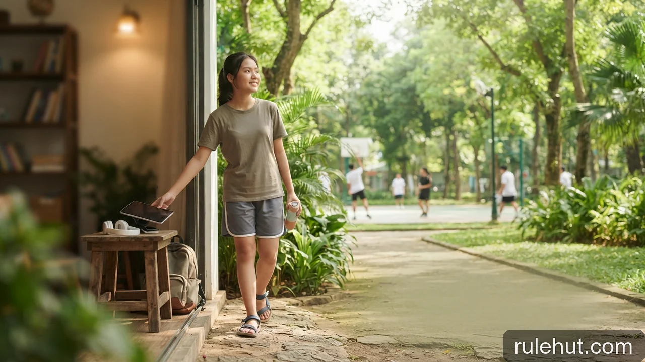 Minh họa: Phương pháp cân bằng giữa thời gian giải trí kỹ thuật số và hoạt động thể chất ngoài trời