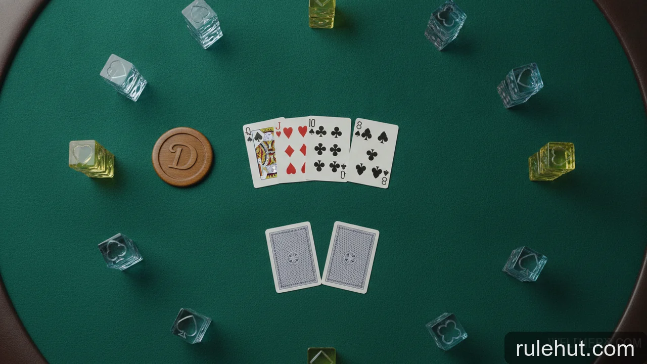Minh họa cho Poker Texas Hold'em cho người mới: vòng cược và thứ tự bộ bài