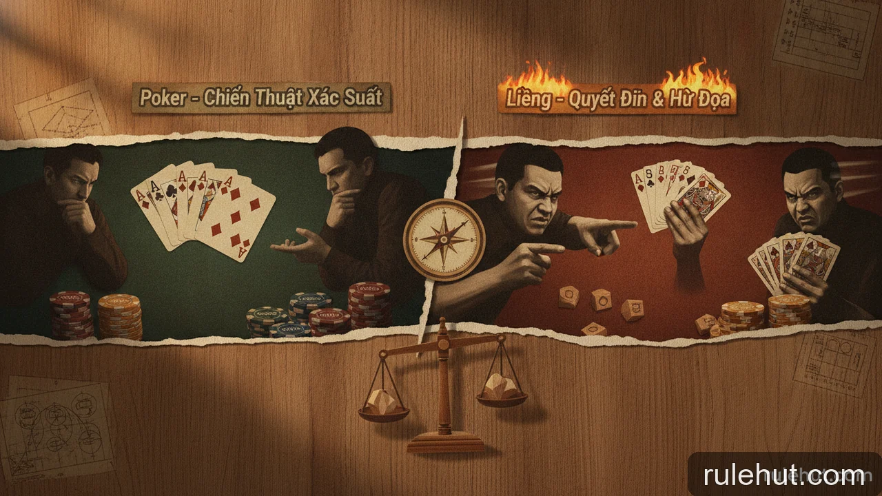 Minh họa: Poker và Liêng: sự khác biệt về chiến thuật và yếu tố tâm lý