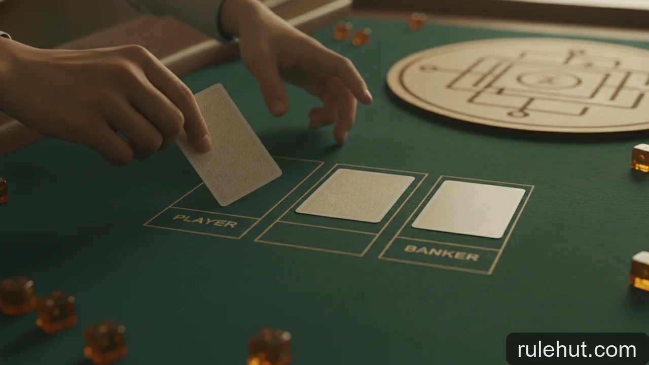 Minh họa: Quy tắc rút lá thứ ba trong Baccarat: Khi nào Player và Banker được rút thêm bài?