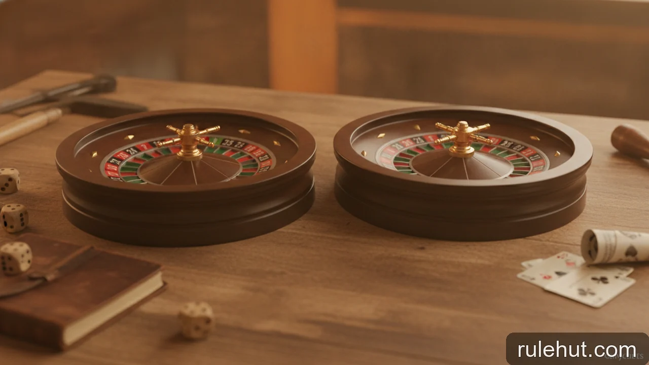 Minh họa: Roulette Mỹ và Âu: điểm khác biệt của số 0 và 00 trên bánh xe