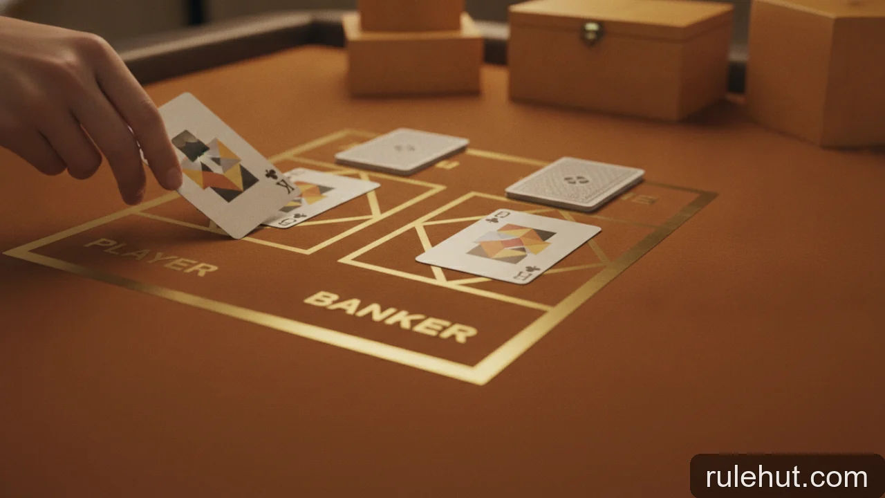 Minh họa: Trình tự một ván Baccarat: Từ chia bài đến công bố kết quả chi tiết