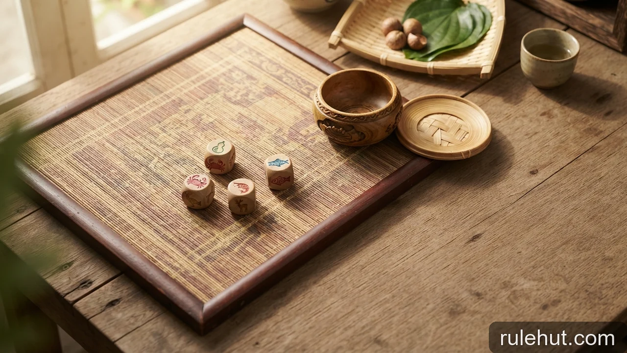 Minh họa cho Từ điển bầu cua: cửa, biểu tượng, lượt và kết quả